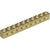 Technic Brick 1 x 10 [9 Pin Holes] / Tan