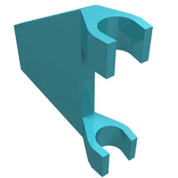 Flag 2 x 2 Trapezoid with Flat Area between Clips / Medium Azure