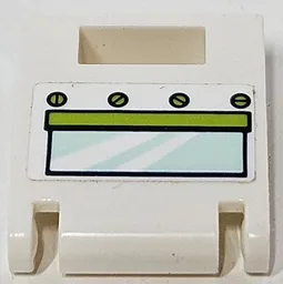Container, Box 2 x 2 x 2 Door with Slot with Oven Window with Light Aqua Glass, Lime Handle and Knobs Pattern (Sticker) - Set 41393