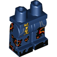Lego Hips and Dark Blue Legs with Gold Tassel - Pockets and Black, Red, and Yellow Splotches on Legs Print / Dark Blue