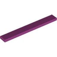 Tile 1 x 8 with Groove / Magenta