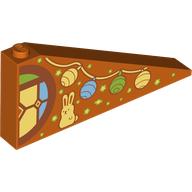 Lego Brick Sloped 25° 1 x 8 x 3 with Stars, Garland, Portrait and Half Stained Glass Round Window print