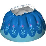 Duplo Skirt with Blue Layered Top Skirt and Medium Azure and Magenta Flowers Print / White