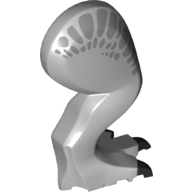 Lego Animal Body Part, Dinosaur, Indominus Rex Leg, Right, with Pin, Metallic Silver Patches and Black Claws Print / Light Bluish Gray