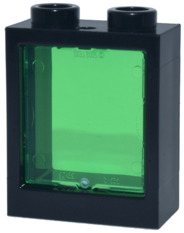 Lego Window 1 x 2 x 2 Flat Front with Trans-Green Glass (60592 / 60601)