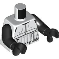 Lego Torso, Scout Trooper Armor print, Black Arms and Hands / White