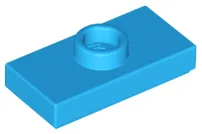 Plate Special 1 x 2 with 1 Stud with Groove and Inside Stud Holder (Jumper) / Dark Azure