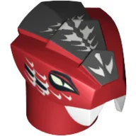 Minifig Head Special, Snake with Scales Black and White Print / Red