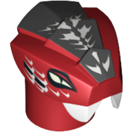 Lego Minifig Head Special, Snake with Scales Black and White Print / Red