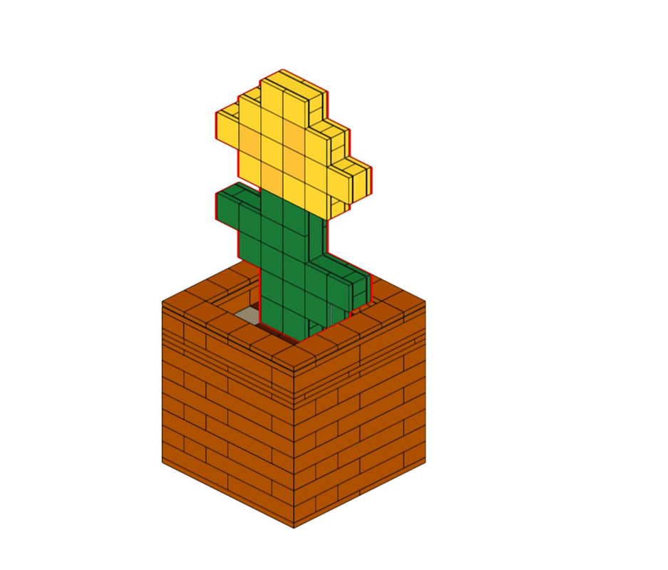 Lego Flower pot with Dandelion