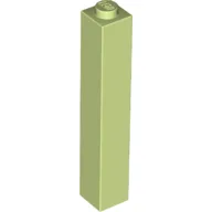 Brick 1 x 1 x 5 with Solid Stud / Yellowish Green