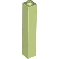 Lego Brick 1 x 1 x 5 with Solid Stud / Yellowish Green