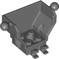 Cockpit 4 x 2 x 3 with Pin Hole, 2 Towballs and 2 Clips / Dark Bluish Gray