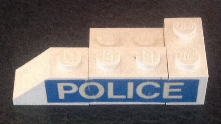 Lego Stickered Assembly 5 x 2 x 1 with 'POLICE' Pattern Model Right Side (Sticker) - Set 394
