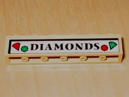 Brick 1 x 6 with 'DIAMONDS' Pattern (Sticker) - Set 4853