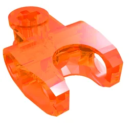 Technic Axle Connector 2 x 3 with Ball Socket, Closed Sides, Squared Ends / Trans-Neon Orange