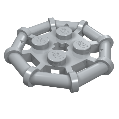 Lego Plate Special 2 x 2 with Bar Frame Octagonal / Light Bluish Gray