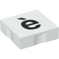 Duplo Tile 2 x 2 with Lowercase 'è' Print / White