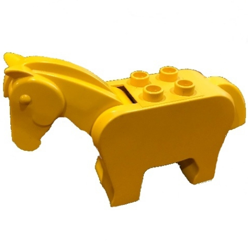 Lego Duplo Animal Horse with Four Studs, Movable Head and Tail / Yellow
