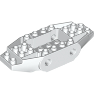 Lego Brick Special 4 x 10 x 1 With 2 Wedges, Pin Holes, 4 x 2 Recessed Center / White