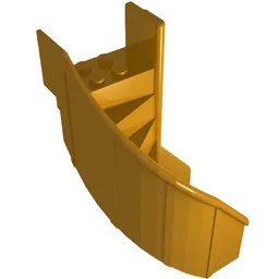 Stairs 6 x 6 x 9 1/3 Curved Enclosed / Medium Orange