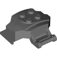 Lego Large Figure Cover 4 x 3 x 2 with Bar, 4 Studs, Ridged / Dark Bluish Gray