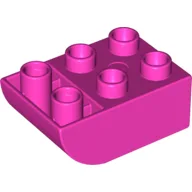 Duplo Brick 2 x 3 with Curved Bottom / Dark Pink