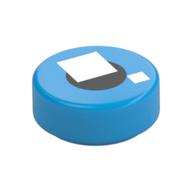 Lego Tile Round 1 x 1 with Brickheadz Eye, White Squares, Black Circle print / Dark Azure
