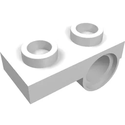 Plate Special 1 x 2 with Pin Hole Underneath / White