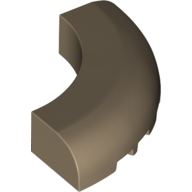 Lego Brick Round Corner 5 x 5 x 1 Curved, Bottom Cut Outs, No Studs, 7 Bottom Tubes / Dark Tan