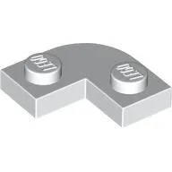 Plate Round Corner 2 x 2 with 1 x 1 Cutout / White