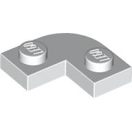 Lego Plate Round Corner 2 x 2 with 1 x 1 Cutout / White