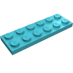 Plate 2 x 6 / Medium Azure