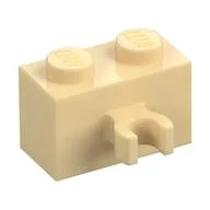 Brick Special 1 x 2 with Vertical Clip [Open O Clip] / Tan