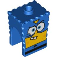 Lego Minifig Head Special, SpongeBob with Super Hero Print / Blue