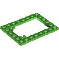 Lego Plate Special 6 x 8 Trap Door Frame Horizontal [Long Pin Holders] / Bright Green