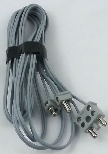 Lego Electric, Wire 12V / 4.5V, 96 Studs Long with two 1-prong connectors and one 2-Way Male Squared Narrow Long with Center Pin