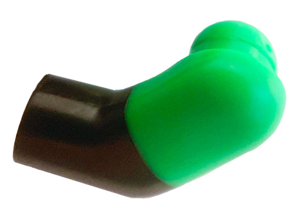 Lego Arm, Left with Molded Bright Green Short Sleeve  Pattern / Black