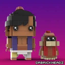 Aladdin + Abu Custom Brickheadz