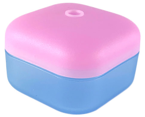 Lego Clikits Container, Square Box with Hole with Trans-Pink Lid (51462 / 51285)