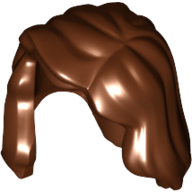 Lego Hair Mid-Length with Part over Front of Right Shoulder and Tan Highlights Print