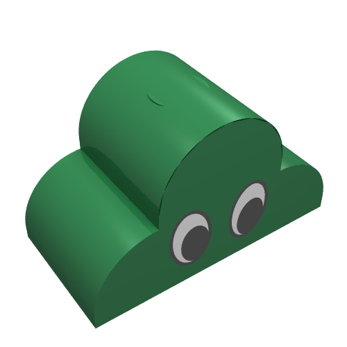 Lego Brick Curved 2 x 4 x 2 Triple, No Studs with Eyes Simple Print