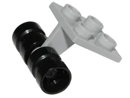 Plate, Modified 2 x 2 Thin with Dual Wheels Holder - Split Pins with Black Wheels 8mm D. x 9mm, Hole Notched for Wheels Holder Pin (4870 / 74967)