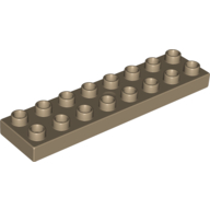 Lego Duplo Plate 2 x 8 / Dark Tan