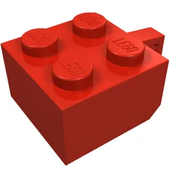 Hinge Brick 2 x 2 Locking with 1 Finger Vertical [No Axle Hole] / Red