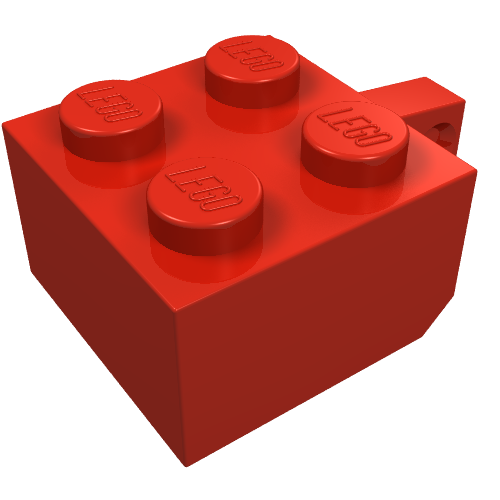 Lego Hinge Brick 2 x 2 Locking with 1 Finger Vertical [No Axle Hole] / Red