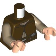 Lego Torso, Jedi Robes, Belt, Dark Tan Shirt print, Dark Tan Arms, Light Nougat Hands / Dark Brown