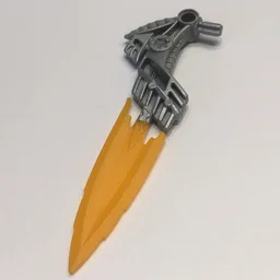 Large Figure Weapon Blade, Fire Shooter with Orange Blade / Pearl Light Gray