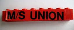 Brick 1 x 8 with Black 'M/S UNION' Pattern (Sticker) - Set 364