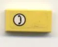 Tile 1 x 2 with Telephone in White Circle Pattern Left (Sticker) - Set 2140